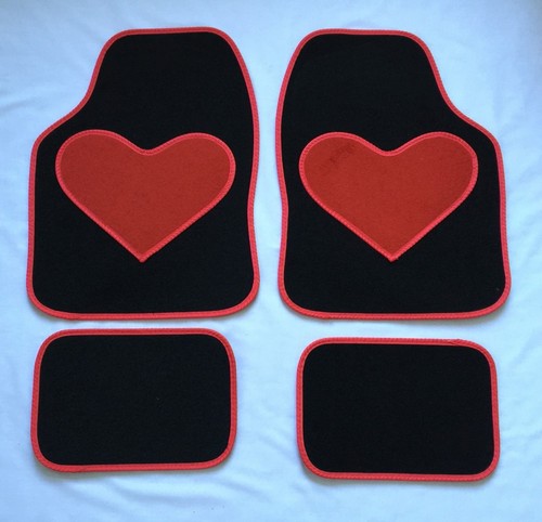 Black car mats - heart, heel